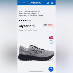 BROOKS GLYCERIN 19 men's sports shoe size 11 like new